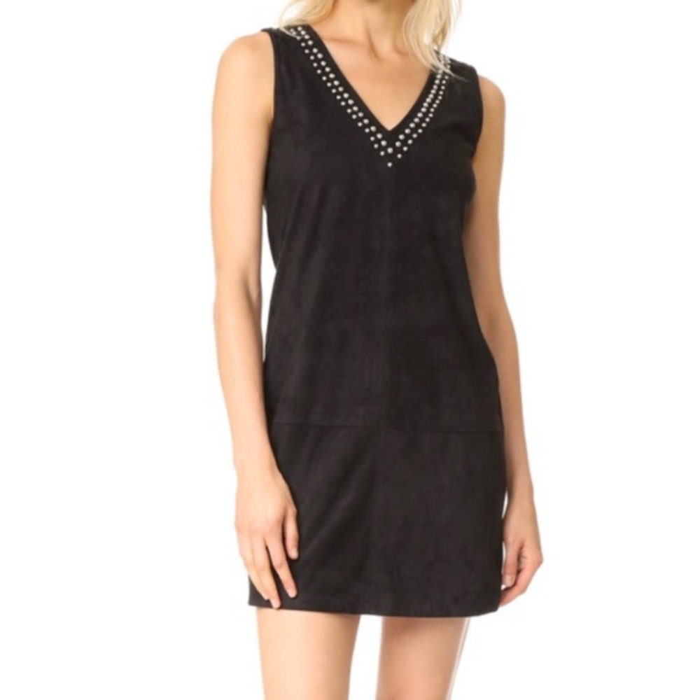 BB Dakota Black faux Suede Studded Dress, XS